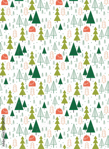 seamless pattern with christmas trees