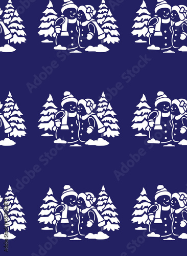 Pattern with snowman 