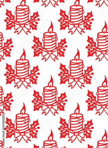 christmas pattern with candles 