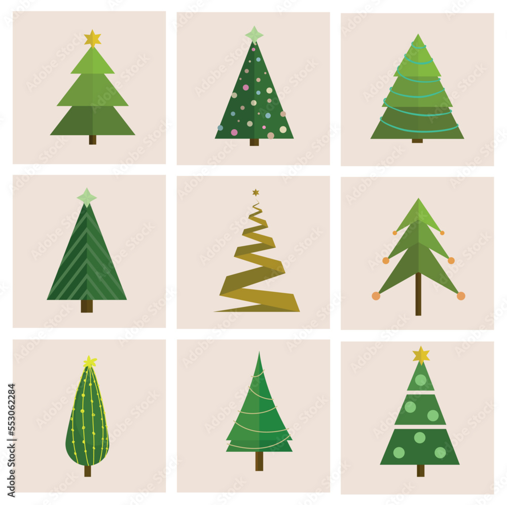 Set of diffrent, vector christmas tree. Can be used for greeting card, invitation, banner, web design.
Set of diffrent, vector christmas tree. Can be used for greeting card, invitation, banner, web design.