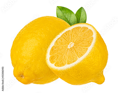 Lemons isolated on white background, full depth of field