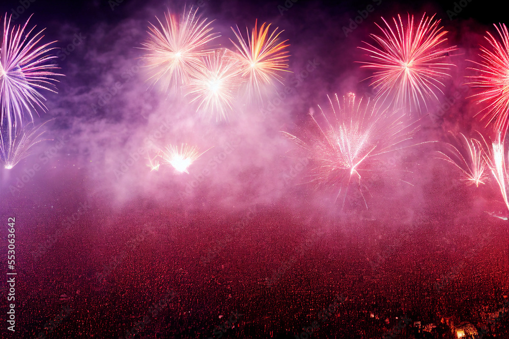 Fototapeta premium fireworks in the city