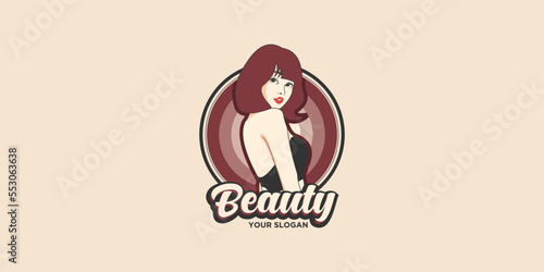 Beautiful woman logo template