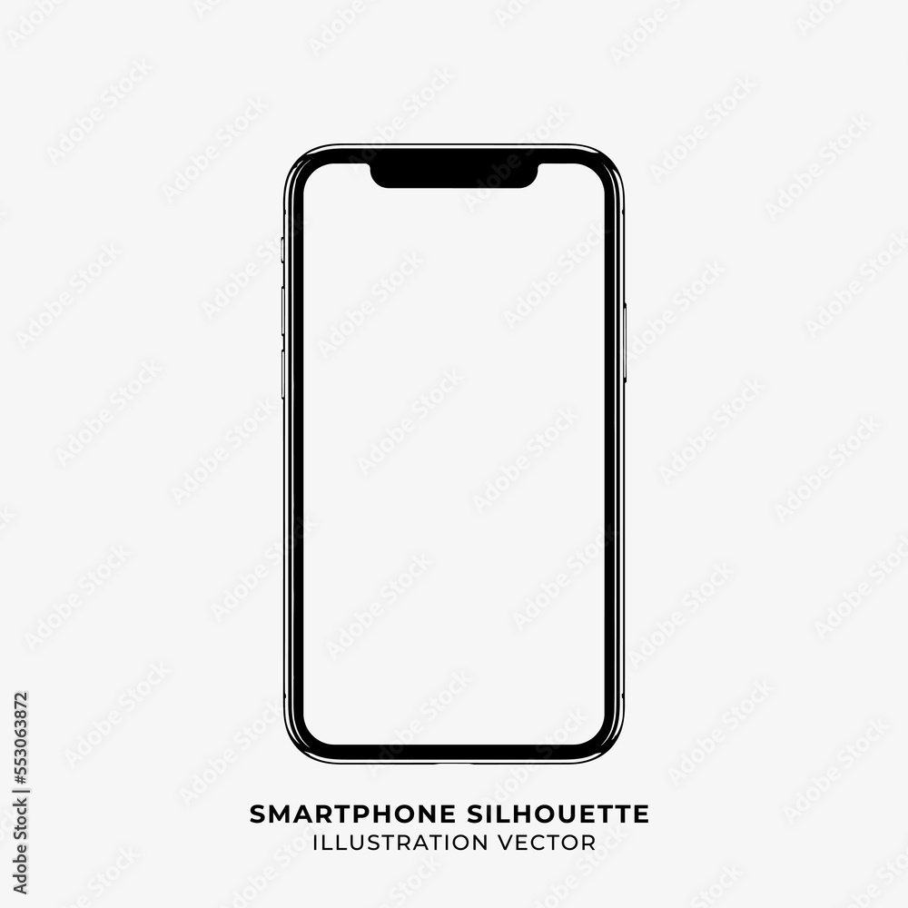 smarthphone view silhouette vector illustration smarthphone view silhouette vector illustration