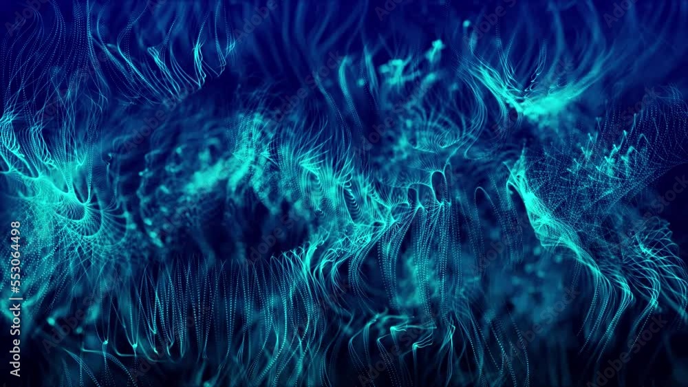 Abstract background with a dynamic wave. Futuristic wave with dots. Big data concept. Abstract technology background. 3D rendering. 4k animation. Abstract background with a dynamic wave. Futuristic wave with dots. Big data concept. Abstract technology background. 3D rendering. 4k animation.