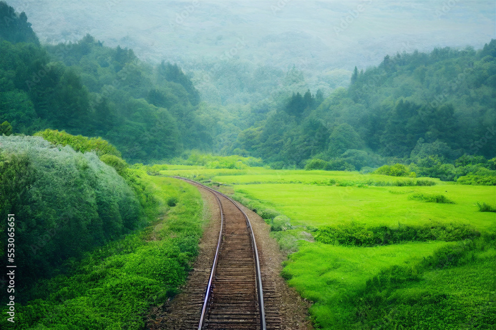 Fototapeta premium railway in the mountains