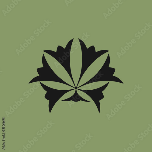  Marijuana as a logo design. Illustration of marijuana as a logo design on a green background