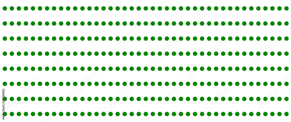 Green dot pattern on white background. Straight dot pattern for backdrop and wallpaper template. Simple classic polka dot lines with repeat stripes texture. Polka background, vector illustration Green dot pattern on white background. Straight dot pattern for backdrop and wallpaper template. Simple classic polka dot lines with repeat stripes texture. Polka background, vector illustration
