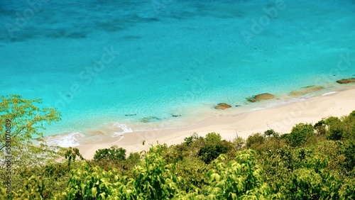 White sand beach and turquoise water