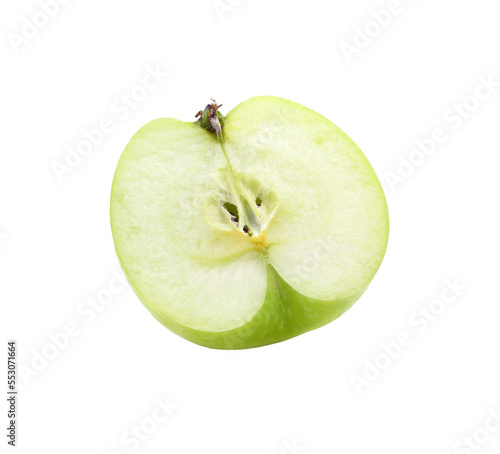 one green cut apple isolated transparent png