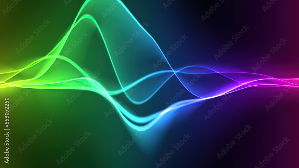 Obraz premium Wave line flowing rainbow color
