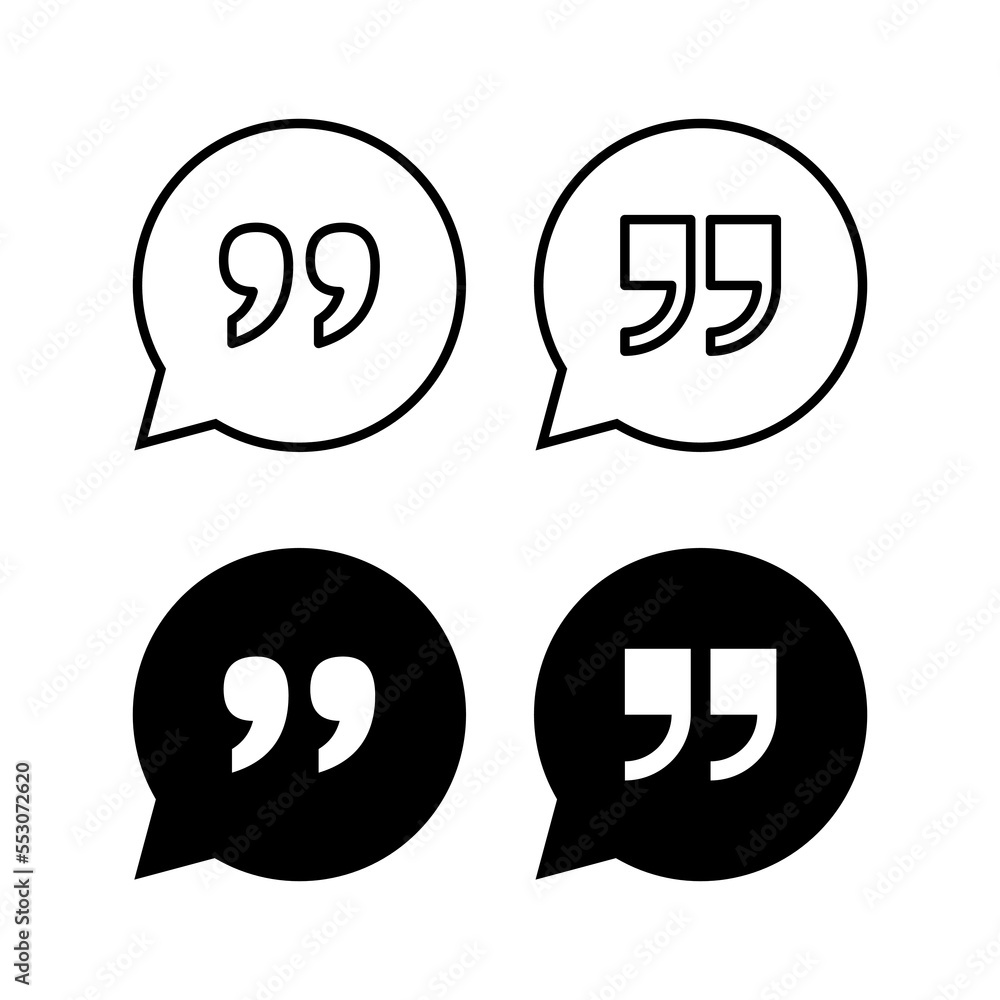 Quote icon vector for web and mobile app. Quotation mark sign and symbol Quote icon vector for web and mobile app. Quotation mark sign and symbol