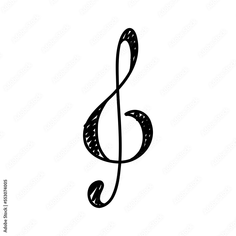 Hand drawn music notes. Doodle hand drawn sound notation. Vector illustration Hand drawn music notes. Doodle hand drawn sound notation. Vector illustration