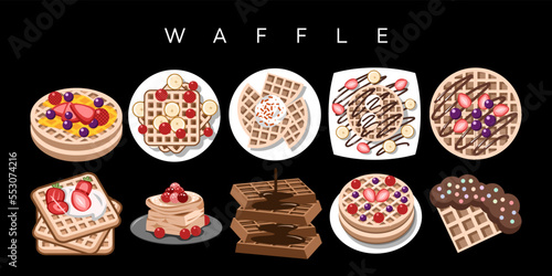 Waffle vector set collection graphic clipart design