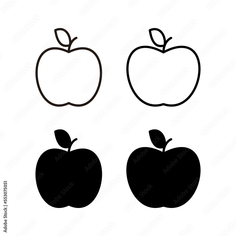 Apple icon vector for web and mobile app. Apple sign and symbols for web design. Apple icon vector for web and mobile app. Apple sign and symbols for web design.