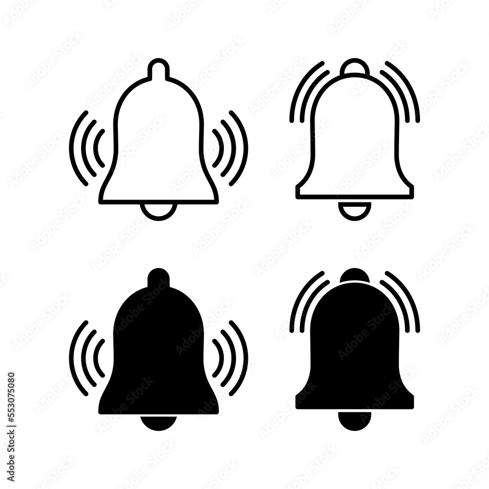 Bell Icon vector for web and mobile app. Notification sign and symbol for web site design Bell Icon vector for web and mobile app. Notification sign and symbol for web site design
