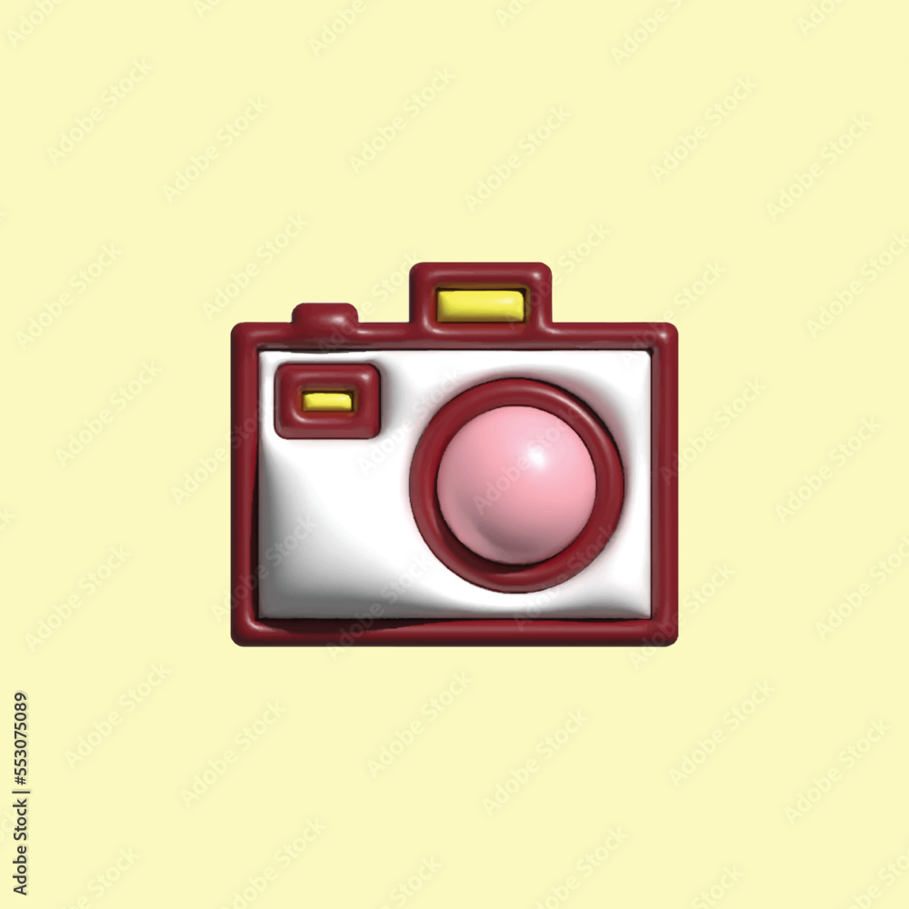 Camera sign icon in cartoon 3d style simple elegant cute. for business icon Camera sign icon in cartoon 3d style simple elegant cute. for business icon