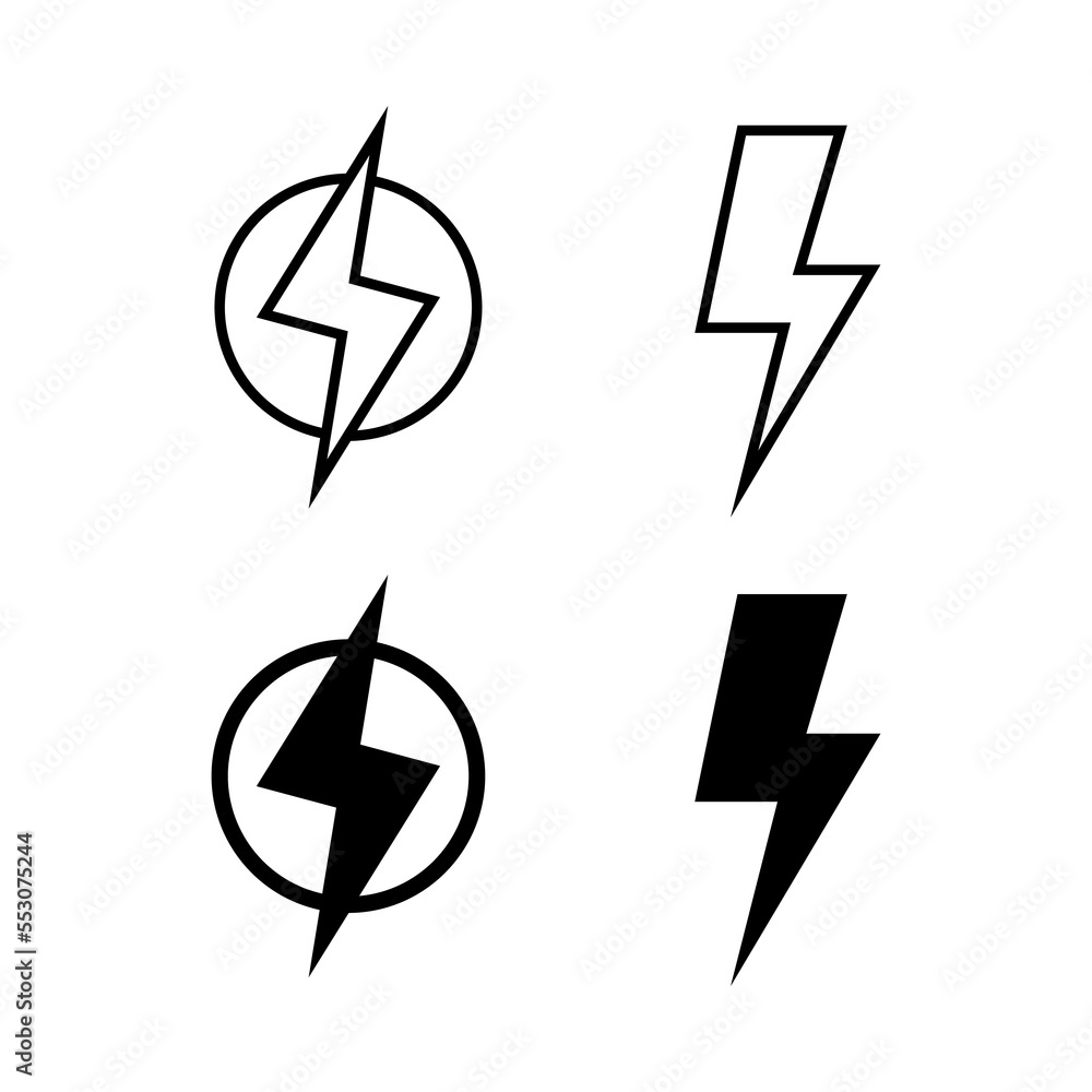 Lightning icon vector for web and mobile app. electric sign and symbol. power icon. energy sign Lightning icon vector for web and mobile app. electric sign and symbol. power icon. energy sign
