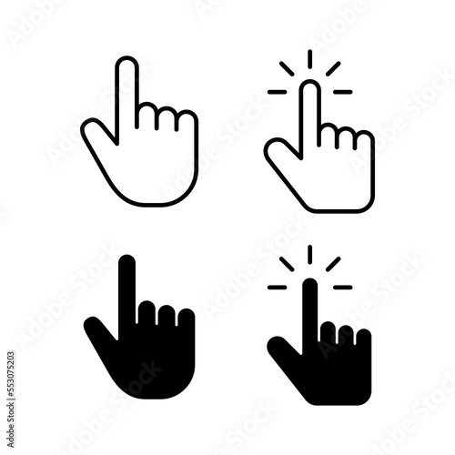 Hand cursor icon vector for web and mobile app. cursor sign and symbol. hand cursor icon clik