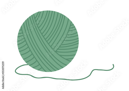 Wool red bal. Handcraft doodle. Vector illustration