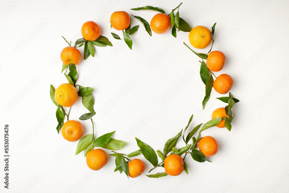 winter flat lay with tangerines winter flat lay with tangerines