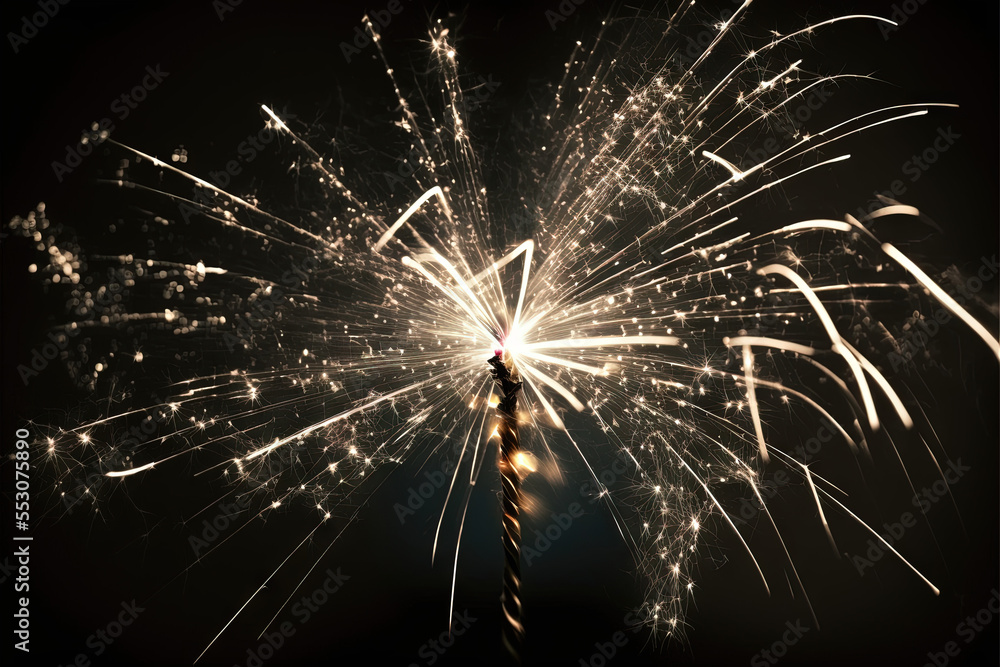 Obraz premium Sparkler, fireworks, night sky