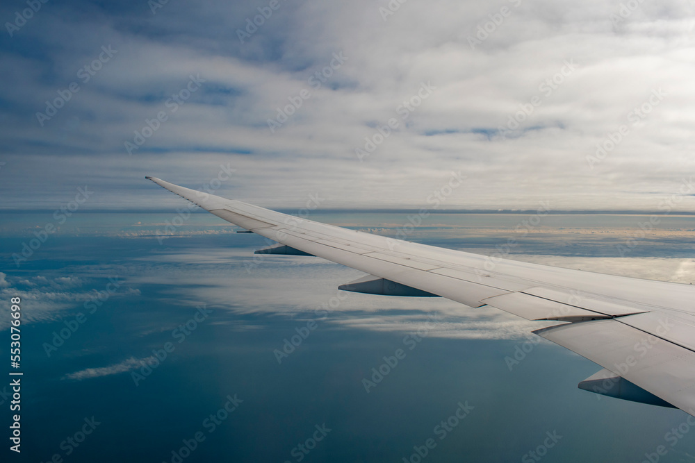 Obraz premium View through an airplane window.