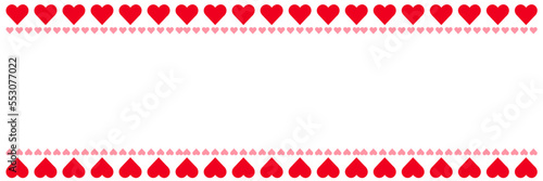 Hearts border design, cute valentines day vector or transparent png illustration, pattern of hearts for anniversary or wedding announcements or invitations, fun love concept, red and pink hearts