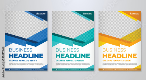 set of business flyer template with minimalist layout and modern style use for promotion kit and product publication