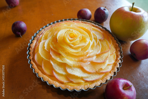 Homemade Apple Pie next to Apples