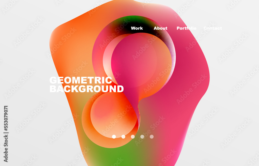 Landing page abstract liquid background. Flowing shapes, round design and circle. Web page for website or mobile app wallpaper Landing page abstract liquid background. Flowing shapes, round design and circle. Web page for website or mobile app wallpaper