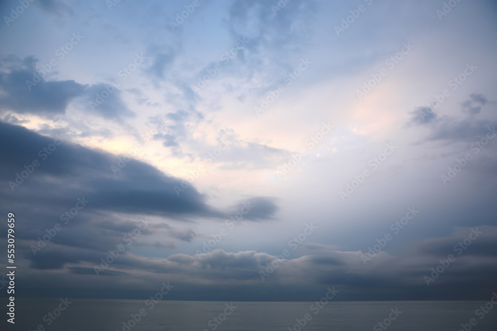 Picturesque view of beautiful sea and cloudy sky Picturesque view of beautiful sea and cloudy sky