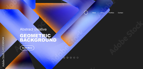 Fluid triangles minimal abstract background. Techno or business concept, pattern for wallpaper, banner, background, landing page