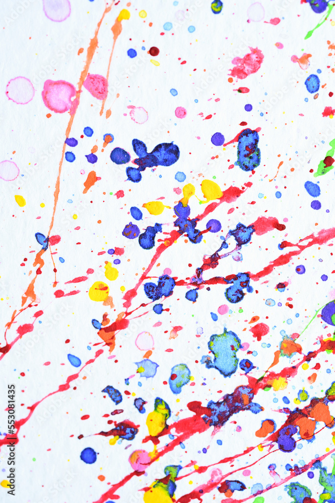 Obraz premium water colour splash on white paper, colorful art design