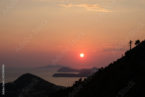 Sunset views from srd hill in dubrovnik