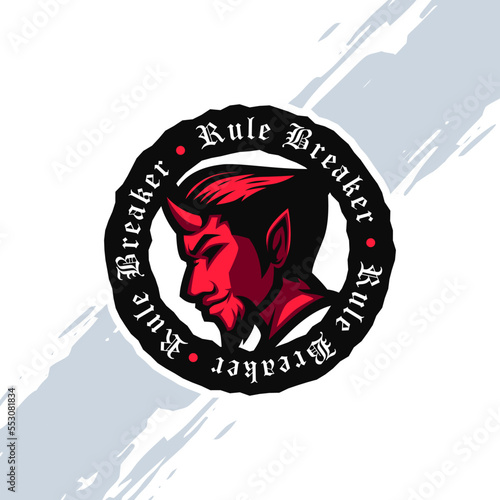 Smiling Red Devil Rule Breaker Mascot