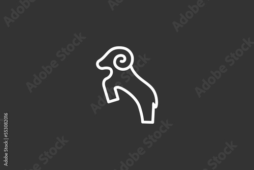 Illustration vector graphic of line goat attack