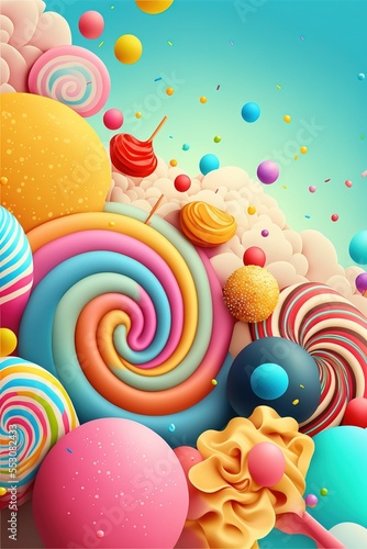 Colorful Candy background. Mobile Web Design