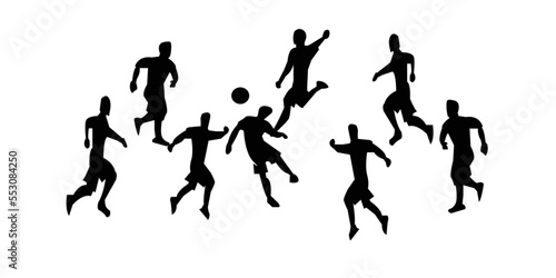 Wallpaper Mural  Soccer players, group of footballers, Set of isolated vector silhouettes. Torontodigital.ca