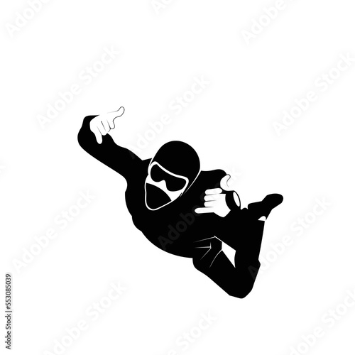 sky diving design logo