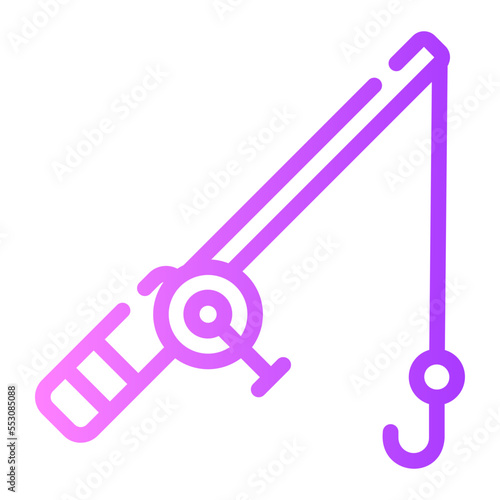 fishing rod gradient icon