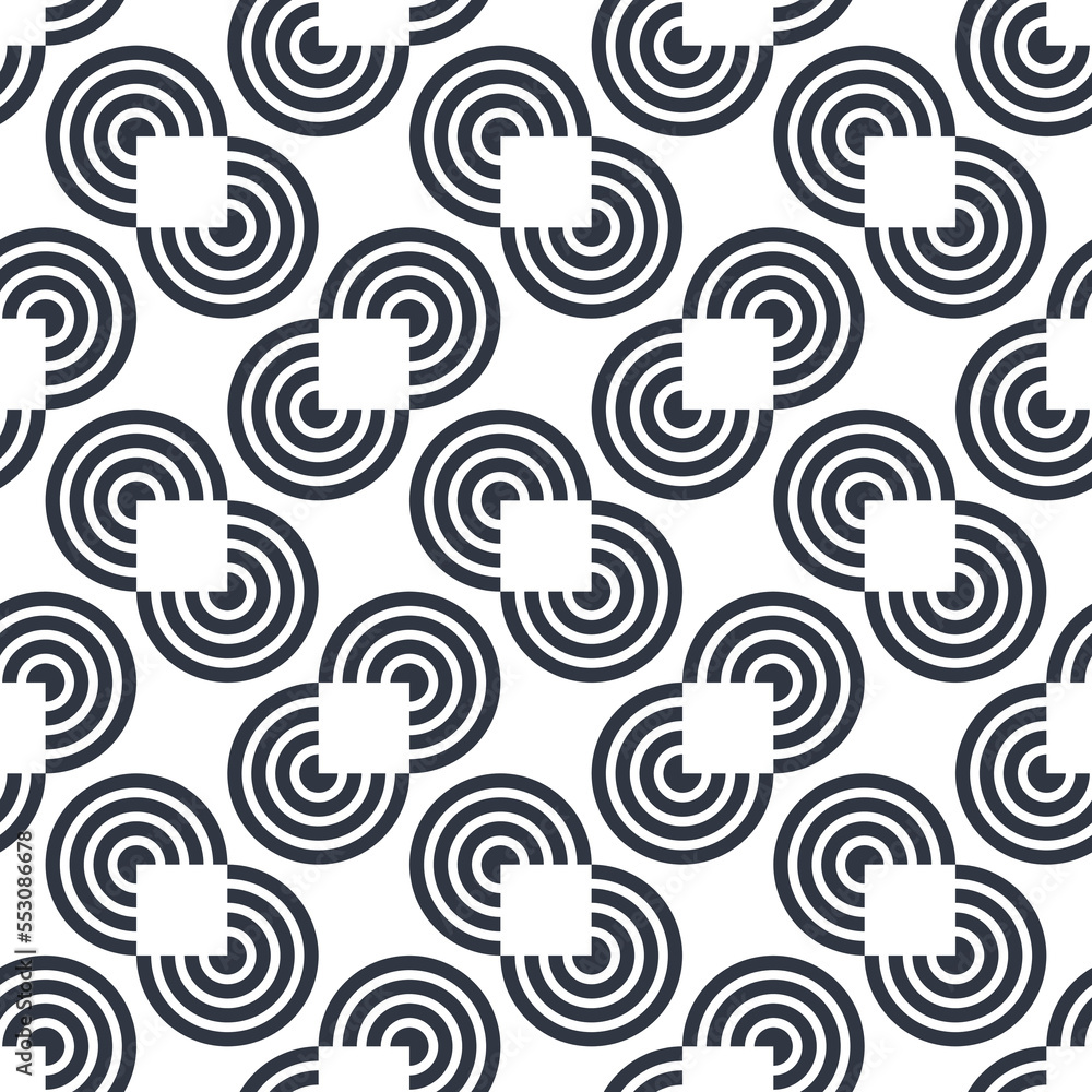 Fototapeta premium Black and white seamless pattern vector geometric pattern for wall modern design or fabric shirt or gift wrapping papers and pastel color wallpaper or grid line background.