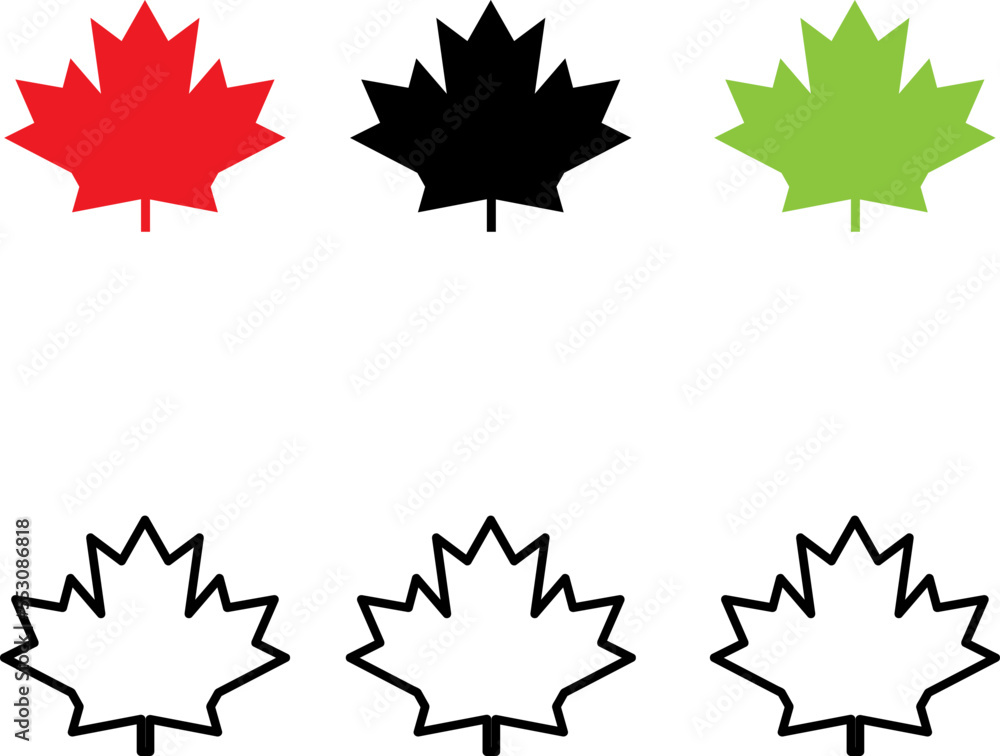 Autumn leaf vector flat icon set on white backgroud..eps Autumn leaf vector flat icon set on white backgroud..eps