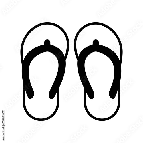 Slippers or sandals icon for footwear