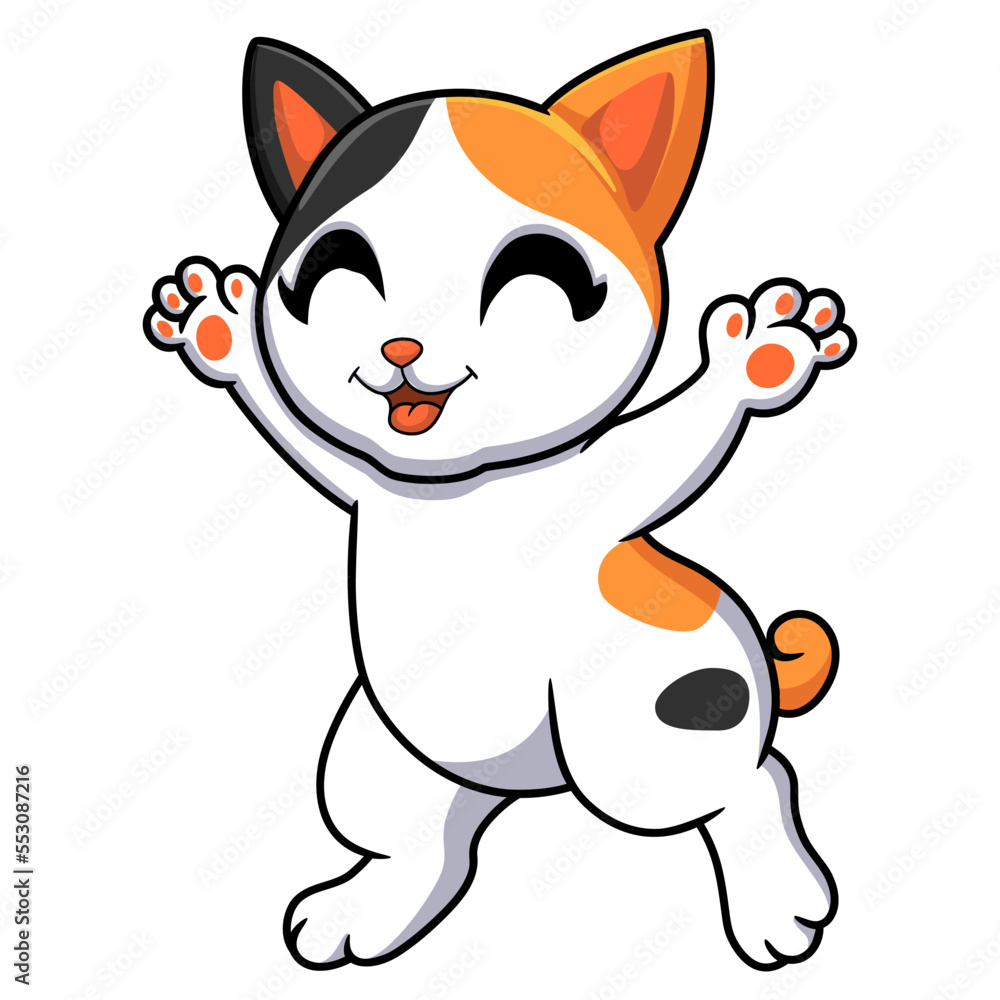 Cute japanese bobtail cat cartoon Cute japanese bobtail cat cartoon