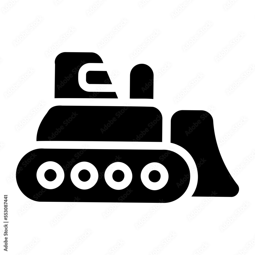 bulldozer glyph icon bulldozer glyph icon