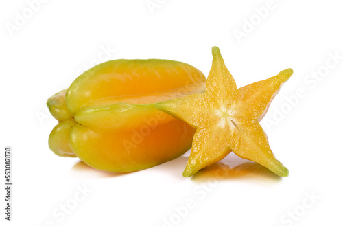 Star fruit or Carambola on white background