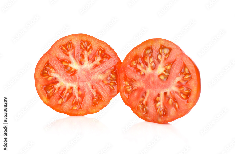 Fresh slice tomato on white background Fresh slice tomato on white background