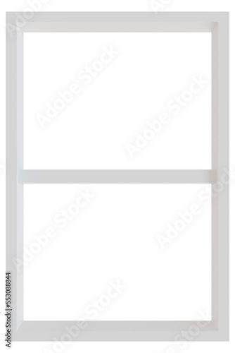 3d rendering of white rectangle window frame.