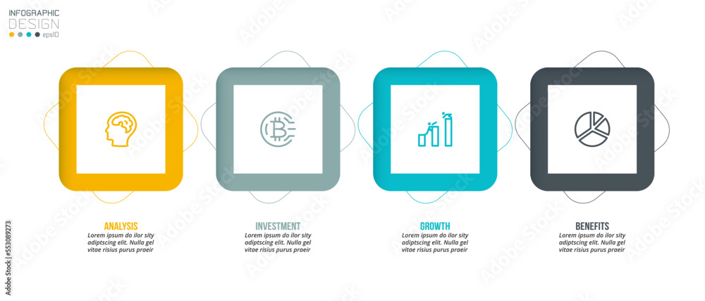 Timeline chart business infographic template.